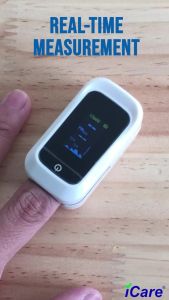 iCare OX001 Fingertip Pulse Oximeter (SpO2) Blood Oxygen Saturation Monitor with Pulse Rate D1