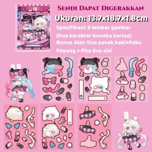 Paket Bahan Boneka Kertas Buku Tenang Buku Buatan Tangan Anak Set Beli Satu Gratis Boneka Kertas Bergerak Boneka Kertas Tiga Dimensi Bebas Potongan DIY