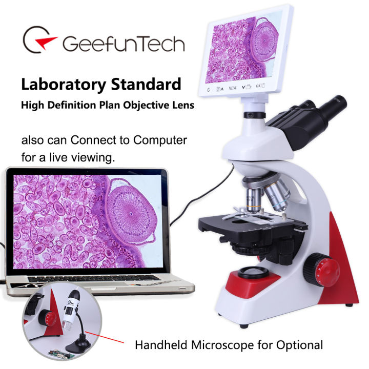 GEEFUNTECH Trinocular Compound [ResearchGrade] Microscope 40X2500X