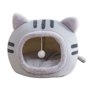 QEFEE Semi-Enclosed Autumn And Winter For Small Cats Dogs Kitten Cave Pet Supplies Puppy Kitten Rabbit Sleeping Bed Dog Kennel Cat House Cat Bed