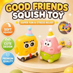 Mainan Squishy Lembut 🧽 SpongeBob Kawaii Cartoon Slow Rising Stress Relief Squeeze Sensory Fidget Toy Kids Gift