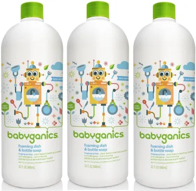 (READY STOCK) Babyganics Foaming Dish and Bottle Soap Refill Fragrance Free 32 Ounce (3 Pack)