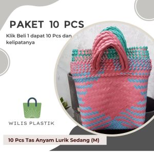 PAKET MURAH 10 PCS Tas Anyam Hampers LURIK SEDANG untuk Hampers Parcel wadah berkat Kotak Nasi