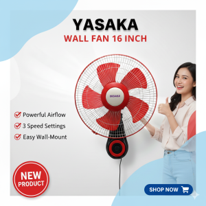 Kipas Angin Dinding Yasaka 16 Inci 3 Lubang Kawat - Warna Violet/Hijau - Garansi Resmi Bisa COD