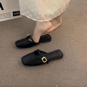 [Free Shipping] New versatile closed-toe half-slippers for women beach half-slippers for women 2025 soft-soled slip-on slippers