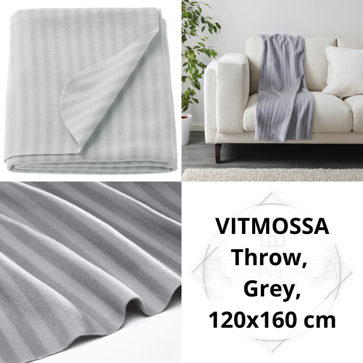 IKEA VITMOSSA Throw grey 120x160 cm Lazada