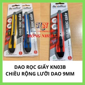 [ Mới] Dao Rọc Giấy KN03B Chiều Rộng Lưỡi Dao 9mm Tặng Thêm 2 Lưỡi Dao Dự Phòng