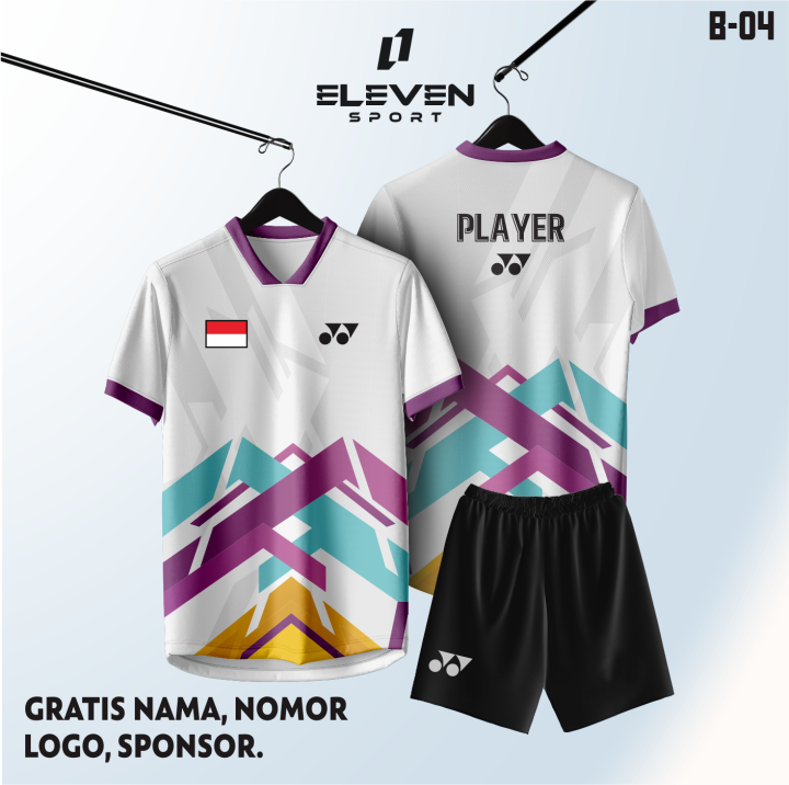 JERSEY KAOS BADMINTON BULUTANGKIS BISA CUSTOM NAMA DAN LOGO B-04