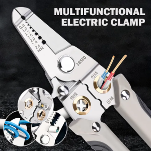 Stainless Steel Pliers Wire Stripping Pliers Electrician Special Cable Peeling Pressing Line Repair Cutting Tool Universal Industrial Grade Wire Cutting Cable Pliers