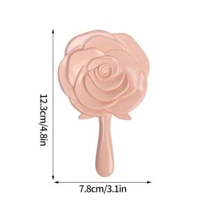 Hot Pastel pink rose flower design mirror handy for makeup use and beauty accessories collection