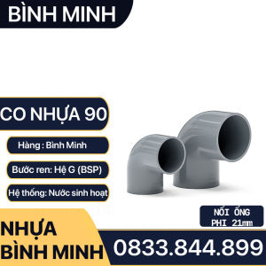 Co Nhựa Bình Minh Co Nhựa PVC BÌNH MINH Hai Đầu Dán Ống Phi 21 27 34