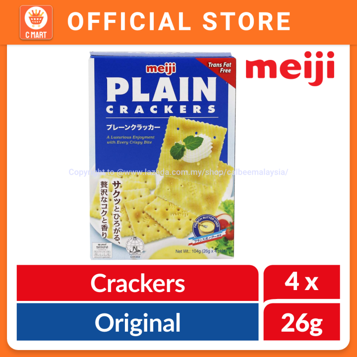 Meiji Plain Crackers Original Biscuits Japan 104g 日本明治燕麦苏打饼干 Lazada