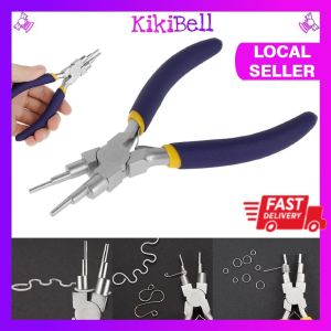 6 in 1 Bail Making Jewelry Plier 6 Inch Long Carbon Steel Alloy Round Nose Tool Wire Looping Bending Pliers