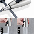 Đầu vòi inox thay thế cho vòi bồn rửa chén dây tự rút có nút chuyển chế độ nước. 