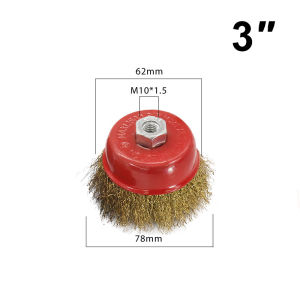 ถูกที่สุดในแปรงลวดถ้วย 3 นิ้ว เกลียว M10 สำหรับ เครื่องเจียร์ 4 นิ้ว ทำความสะอาสำหรับงาน ขัดเงา ปัดเงา ทำความสะอาดชิ้นงาน ขัดลอกสี ขัดสนิม