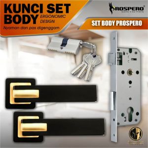Handle Gagang Pintu Rumah Kunci Pisah Minimalis Prospero Garansi Alumunium FT003 BC/GP 903