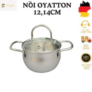Nồi inox 12cm nồi 14cm nồi mini nhỏ gọn tiện lợi nồi OYATTON nồi nhỏ nồi ăn dặm nồi cháo