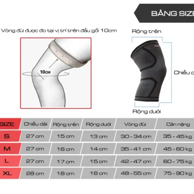 (1 đôi). Băng đầu gối bó gối thể thao đàn hồi GoodFit GF518K