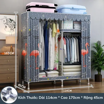 Tủ Quần Áo AldvFlexTủ Đựng Quần Áo Tủ Vải Khung Thép TiTan 2 3 Buồng Khung Thép Chốt Kim Loại Tuổi Thọ 8-10 Năm Bảo Hành 24 Tháng
