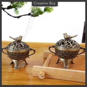 [Creative] Magpie Lư hương may mắn Lư Hương Hoa Sen kim loại giữ hương Bát có tay cầm Yoga Thiền trang trí nhà phong cách cổ xưa