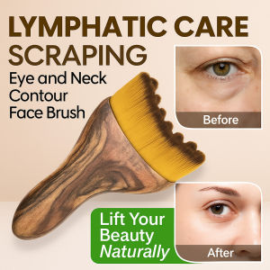 Lymphatic Contour Face Brush/Lymphatic Drainage Massager Gua Sha Brush Soft Bristles Facial Gua Sha Brush