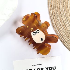 CUTE CLIP Kawaii Cartoon Bear Shark Clip Korean Style Swwet Small Hair Claw Lovely Creative Acetic Acid Carb Clip Girls