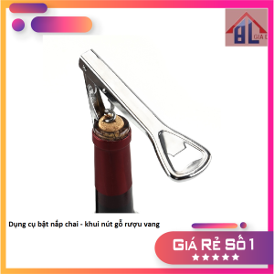 Dụng cụ mở cắt nắp lonkhui bật nắp chai bia 2 in1 bằng Inox.Dụng cụ mở ruou_vangkhui nắp chai 2in1