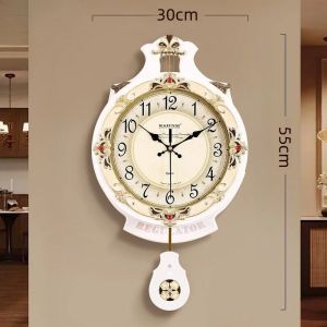 Sacesr European Vintage Wall Clocks Indoor Fashion Hanging Timer Silent Swing Watch Living Room Household Irregular Art Decor Clock Z1H5K