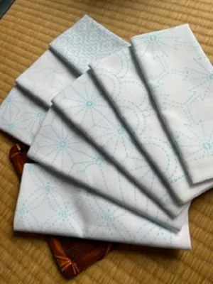 Japanese Embroidery SASHIKO NASKA HANA FUKIN 35cm 38cm cotton 100% AI white 14pattern