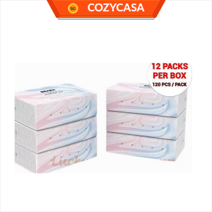 3-Ply Household Tissue Paper 12 Packs per Box 120 Sheets per Pack
