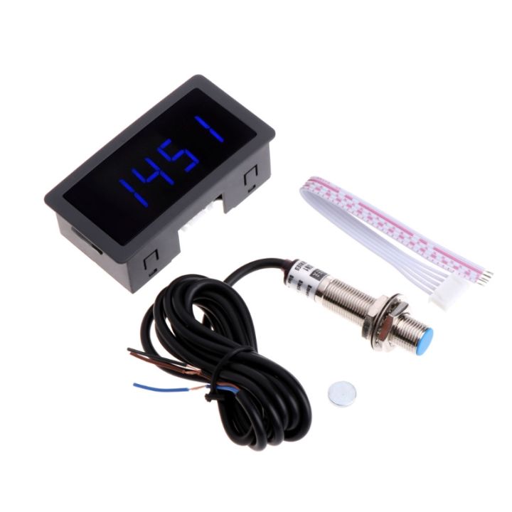 4 Digital LED Tachometer RPM Speed Meter+Proximity Switch Sensor NPN ...