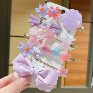Set 9 Kẹp Tóc Thời Trang Nhiều Màu Sắc Họa Tiết Hoạt Hình Đáng Yêu Cho Bé Gái