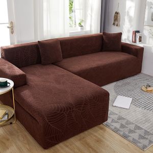 L Shaped Sofa Protector Cover Thick Waterproof Sofa Cover Premium Embossed Leaf Pattern Sofa Cover Elastic Stretch