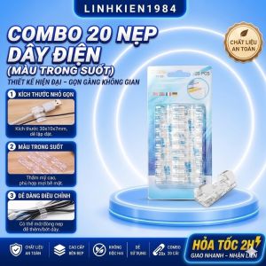 Vỉ 20 Nẹp Dây Điện Dán Tường Siêu DínhKẹp Giữ Dây Cáp Sạc An Toàn Tiện Lợi Dễ Lắp Đặt