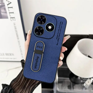 Promo Case Luxury Standing Tecno Spark 20C/ Spark 20 Plain Leather Ring Holder