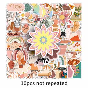 100PCS Retro INS Style Art Bohemia Cartoon Sticker Decal Decoration Guitar Mobile Phone Laptop Scrapbook Waterproof Small Fresh Sticker
