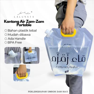 Jerigen Lipat Travel Kantong Air Zamzam Portable BPA Free 5 Liter Perlengkapan Haji dan Umroh