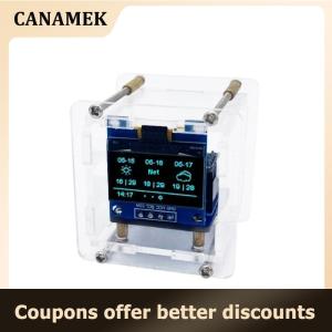 【 CANAMEK 】 1 Set Digital Clock ESP8266 Mini Weather Clock DIY Soldering Kit Electronic Multifunctional Weather Station