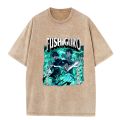 เสื้อยืดคอกลม2023 Hot Jujutsu Kaisen Megumi and Toji Fushiguro Anime T-Shirt Black Washed T-Shirts S-5XL. 