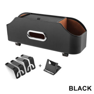 Seametal ghế xe hơi trở lại hộp lưu trữ đa chức năng Túi treo ngăn đựng cốc nước da sợi nhỏ hộp đựng khăn giấy