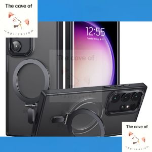 Samsung Galaxy S25 Ultra/S25 Plus/S25/S24/S23 Magnetic Case With Stand Hard Back Soft Edge