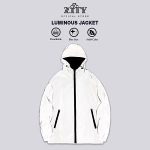 ZITY Autumn Couple Night Light Jacket Windproof Fashion Loose Oversized Reflective Jacket Trendy Coat