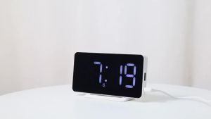 ORIA Digital Alarm Clock Large Digit Wall Clock Removable Stand with 12/24H Format Adjustable Brightness Snooze Function