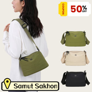 ZEFAN 【การจัดส่งสินค้า 2-3 วัน】กระเป๋าสตรีสไตล์ใหม่สีทึบไนลอนเรียบง่ายกระเป๋าสะพายไหล่สบาย ๆ กระเป๋าสะพายหลายกระเป๋า