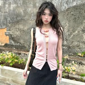 Áo Camisole Nữ Đính Cườm Thiết Kế Không Tay Thời Trang Phong Cách Tiểu Thư Cao Cấp