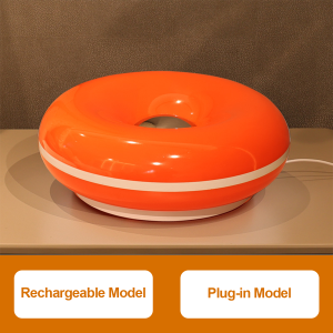 Touch Dimmable Donut LED Table Lamp Atmosphere Lamps Usb Decorative Ambient Night Rechargeable Room Indoor Bedside Control Light For Desk Bedroom Lights Dining Nightstand Creative