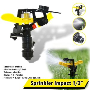 ELINK Head Sprinkler Impact drat 1/2 Inch - Sprinkler Taman / Penyemprot Tanaman Sprinkler Putar Impact Sprinkler Impact Rain