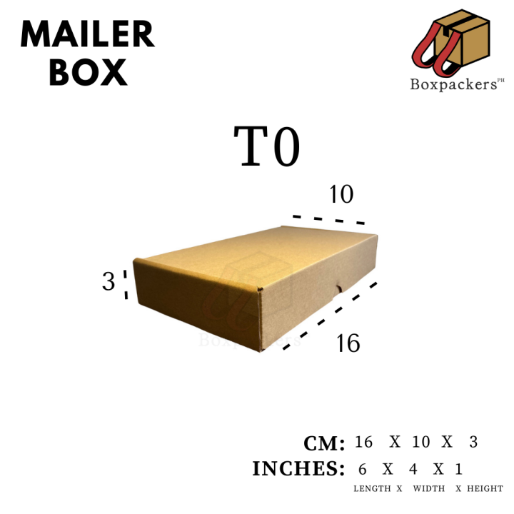BOXPACKERS PH T-Mailer T0 16 x 10 x 3 CM Box Carton Packaging Brown ...