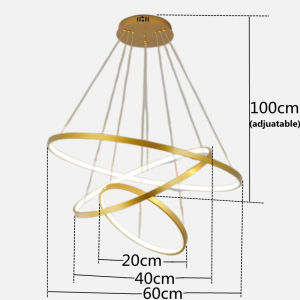 Tri Color Modern Three Ring Ceiling Chandelier Light Pendant Light 3 Rings Circle Pendant Lamp For Dining Room JANLAS