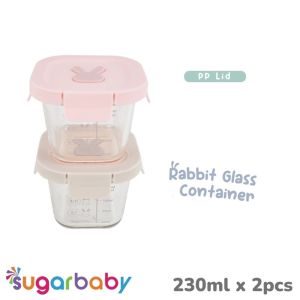 Sugar Baby Premium Glass Baby Food Container 160ml 3pcs Wadah Penyimpanan Makanan Bayi MPASI Kaca